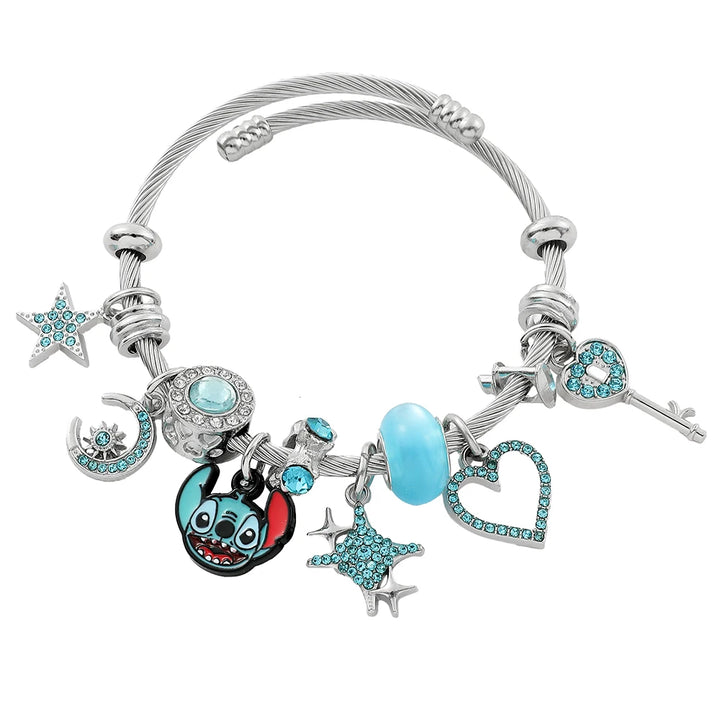 Disney Series Fashion Stitch Love Heart Star Cute Beaded Bracelet Christmas Gift