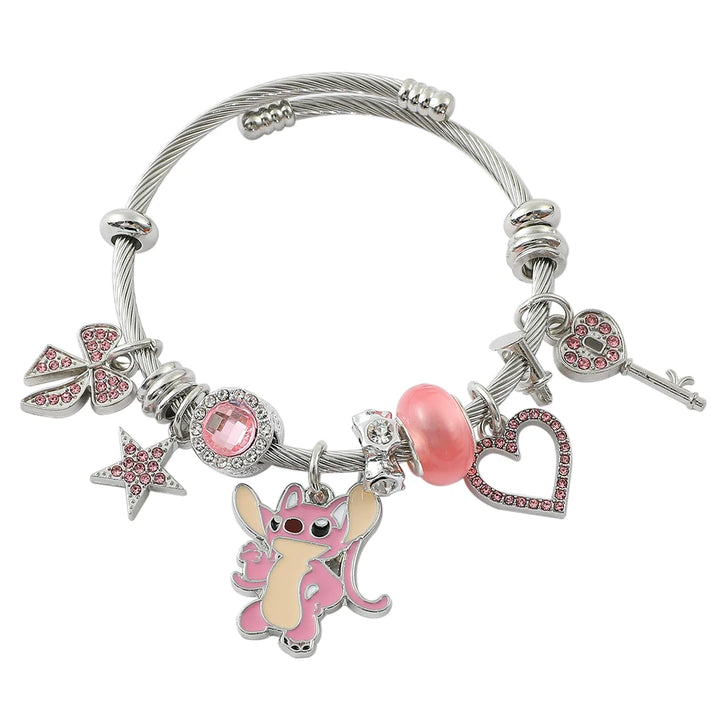 Disney Series Fashion Stitch Love Heart Star Cute Beaded Bracelet Christmas Gift