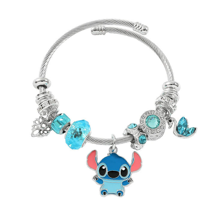 Disney Series Fashion Stitch Love Heart Star Cute Beaded Bracelet Christmas Gift